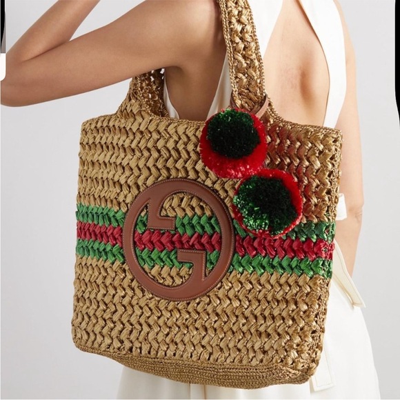 Gucci GG Raffia Blondie NM Tote + COA - Picture 12 of 16